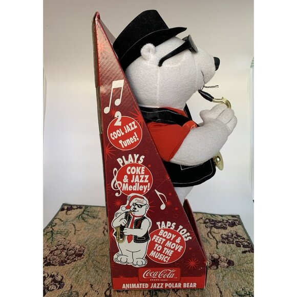 Coca-Cola Musical Polar Bear Jazz Band Sax Player Christmas Decor Music Works - Picture 7 of 14